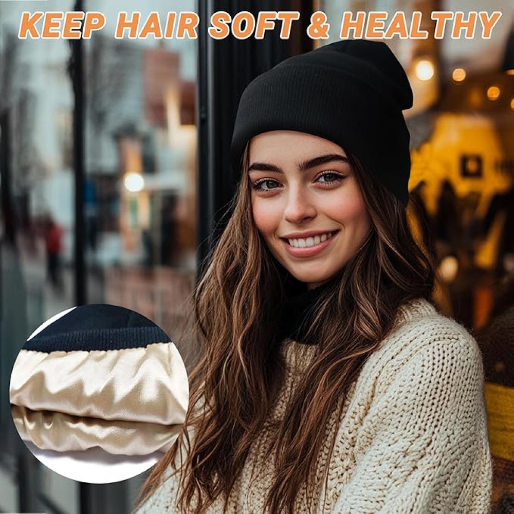 Beanie Cuffed Knit - Gorro de punto con forro de