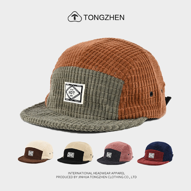 Corduroy Cap 5 Panel - Gorras de béisbol de cinco paneles