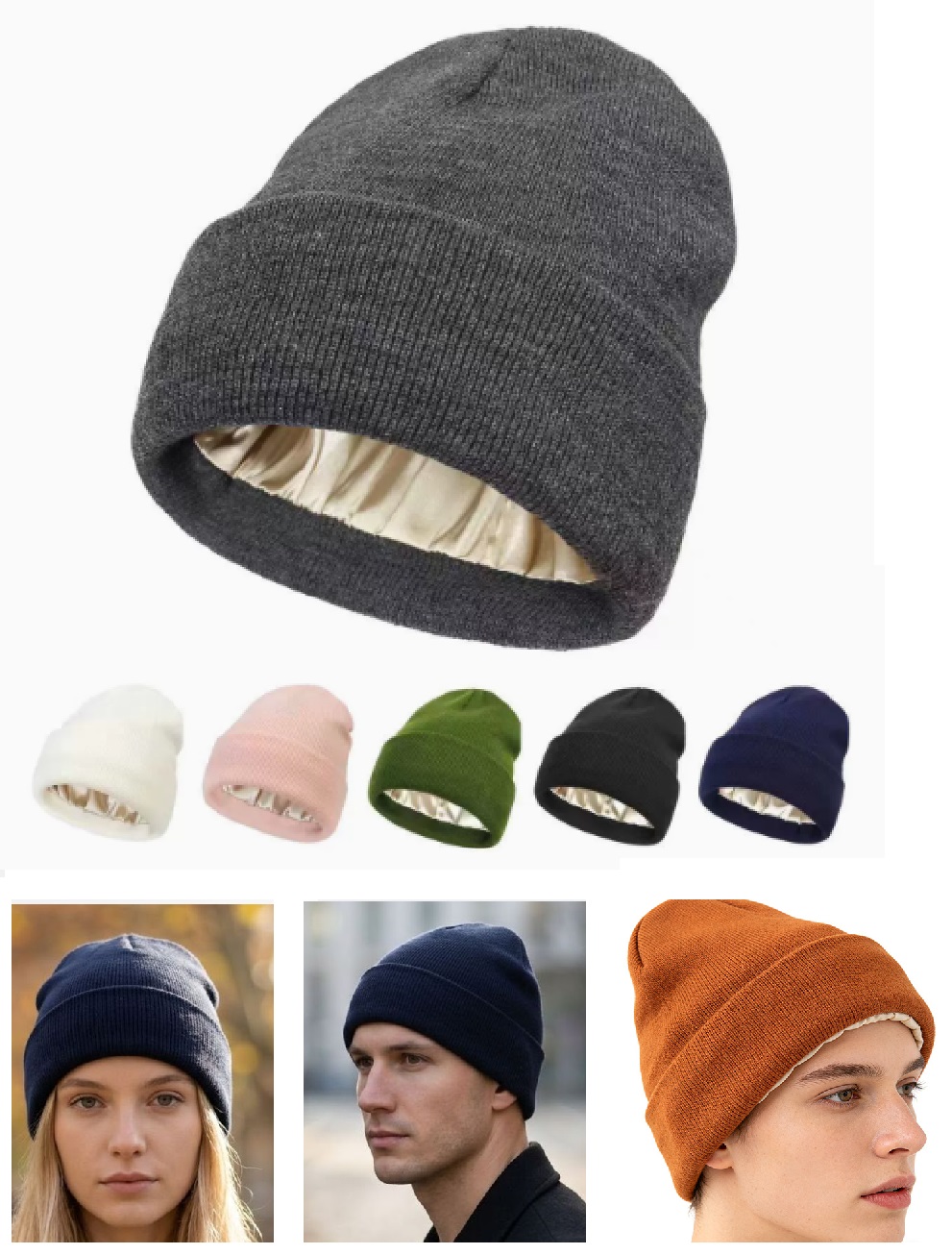 Gorro de punto con forro de sa - Beanie Cuffed Knit reseña y precio